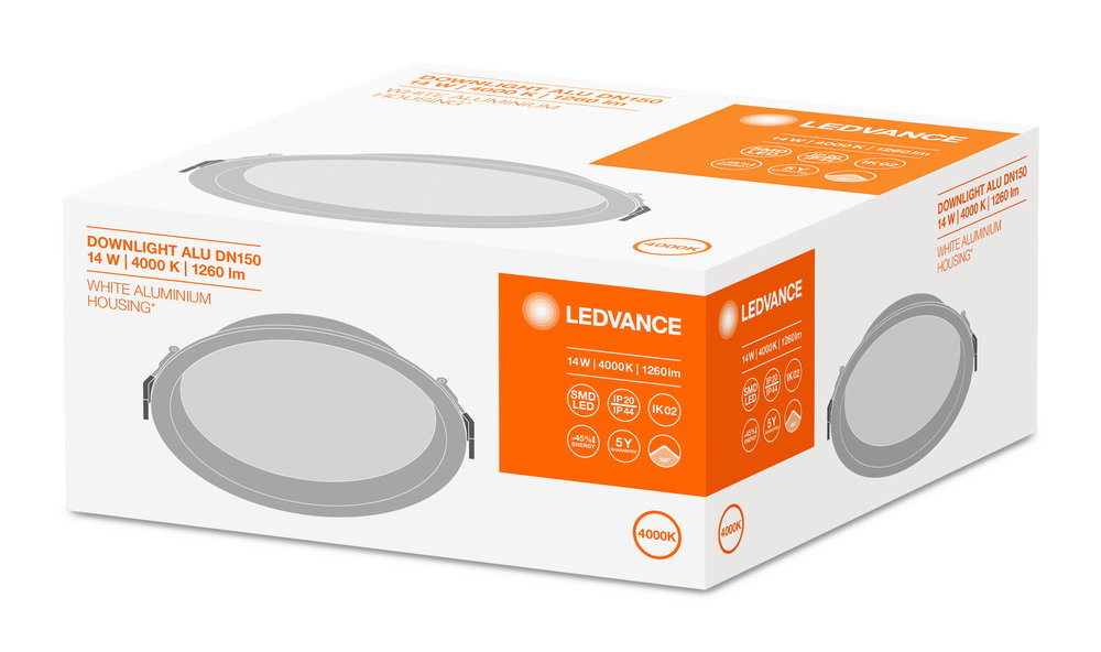 DOWNLIGHT ALU 150 14 W 4000 K IP44/IP20 WT – Bild 9 von 10