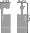 Dimmbarer 3-Phasen-Stromschienen-Strahler mit mechanischem Zoomobjektiv