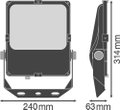 FLOODLIGHT PERFORMANCE DALI ASYM 55x110 50W 3000K BK