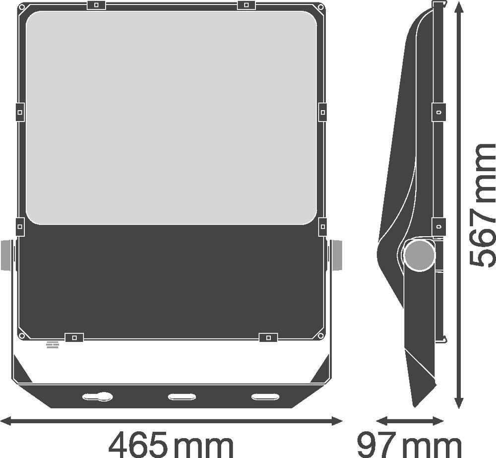 FLOODLIGHT PERFORMANCE DALI SYM R30 290W 4000K BK – Bild 3 von 5