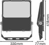 FLOODLIGHT PERFORMANCE ASYM 45x140 100 W 3000 K BK