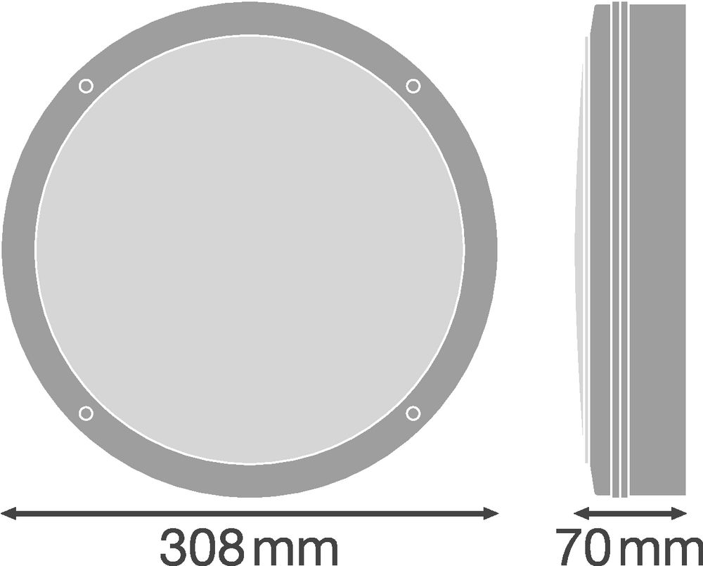 SURFACE BULKHEAD 300 SENSOR 15W 830 BK IP65 – Bild 3 von 7