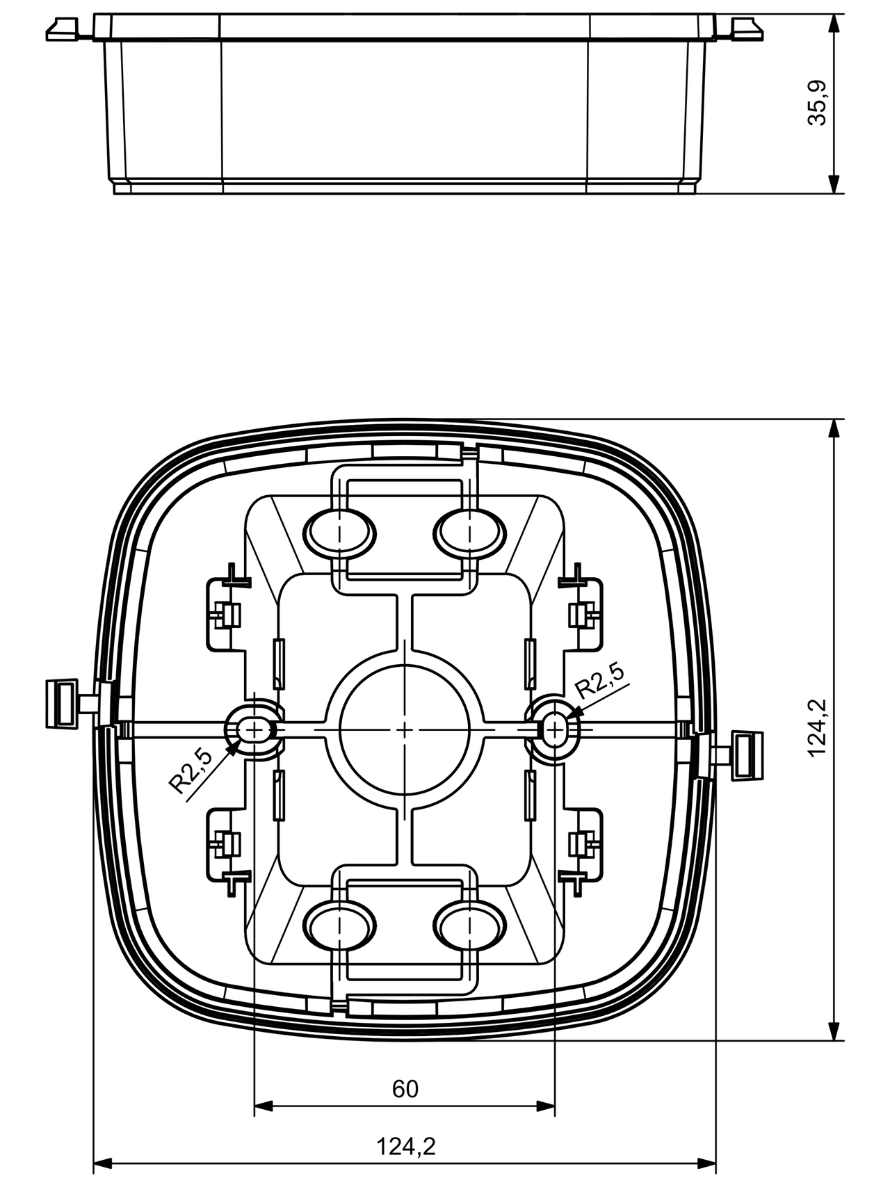 Aufputz-Adapter f. IR Quattro HD – Bild 2 von 2