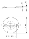 NoviLUX FLEX ROUND 12 K³, 12 W, 3000 K, 4000 K, 6500 K, Ø164 mm