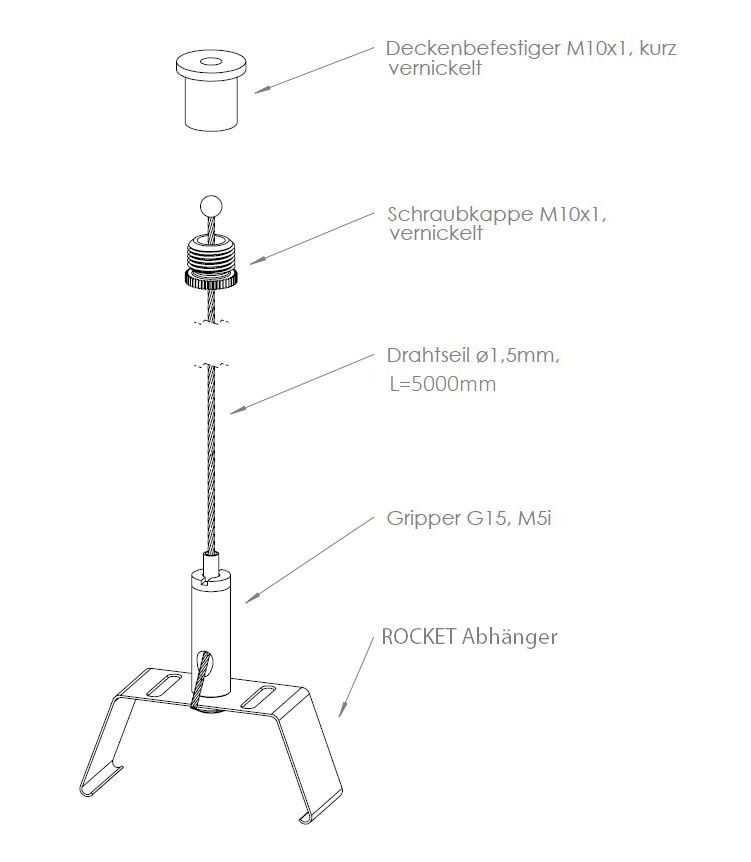 Seilabhängung 1x 5 m – Bild 2 von 2