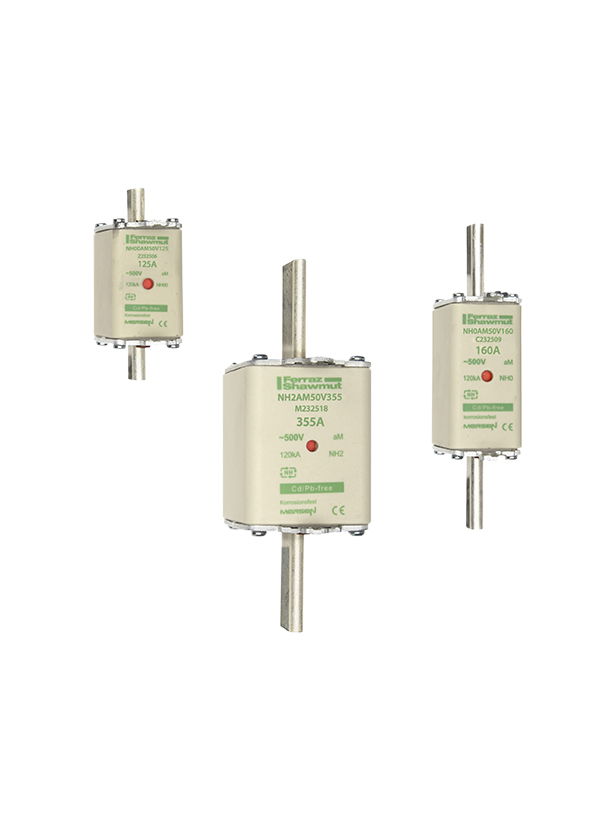 Sicherungseinsatz DIN NH Standard aM Größe NH2 500VAC 400A spannungsführende Grifflaschen (sfü) Doppelkennmelder Körperbreite 52 mm – Bild 2 von 2