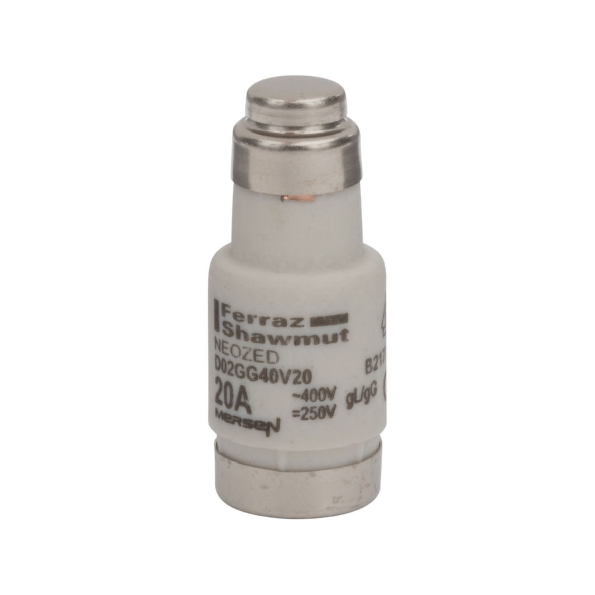 DIN D0 Sicherungseinsatz Neozed gG Größe D02 400VAC 250VDC 20A Farbcode Blau Verpackungsmenge 50