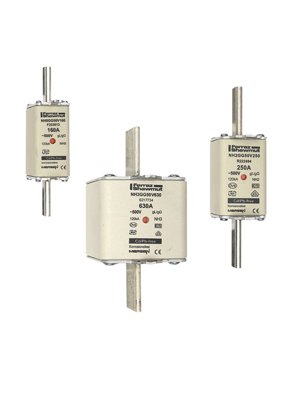 Sicherungseinsatz DIN NH Standard gG Größe NH2 500VAC 250VDC 400A spannungsführende Grifflaschen (sfü) Doppelkennmelder Körperbreite 52 mm – Bild 2 von 2