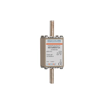 Photovoltaik-Sicherung gR 800VAC IEC Größe NH1 125A mit Glatte Kontaktmesser Für Klemme