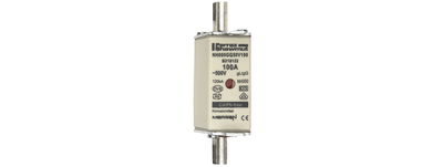 Sicherungseinsatz DIN NH Standard gG Größe NH000 500VAC 250VDC 100A spannungsführende Grifflaschen (sfü) Doppelkennmelder Körperbreite 21mm