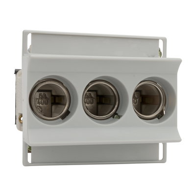 DIN-Sicherungssockel Neozed Größe D02 400VAC 63A 3-polig mit Berührungsschutz DIN-Tragschiene Montage Klemmband