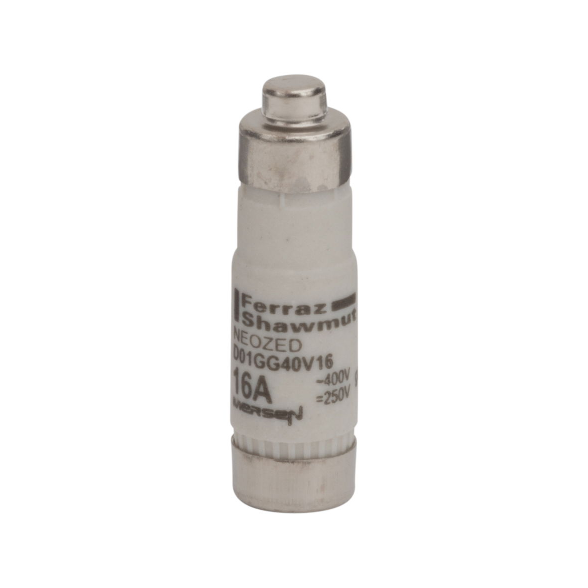 DIN D0 Sicherungseinsatz Neozed gG Größe D01 400VAC 250VDC 16A Farbcode Grau Verpackungsmenge 50