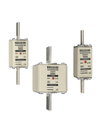 Sicherungseinsatz DIN NH Standard gG Größe NH00 690VAC 250VDC 100A spannungsführende Grifflaschen (sfü) Doppelkennmelder Körperbreite 30 mm