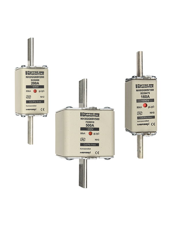 Sicherungseinsatz DIN NH Standard gG Größe NH1 690VAC 400VDC 160A spannungsführende Grifflaschen (sfü) Doppelkennmelder Körperbreite 40 mm – Bild 2 von 2
