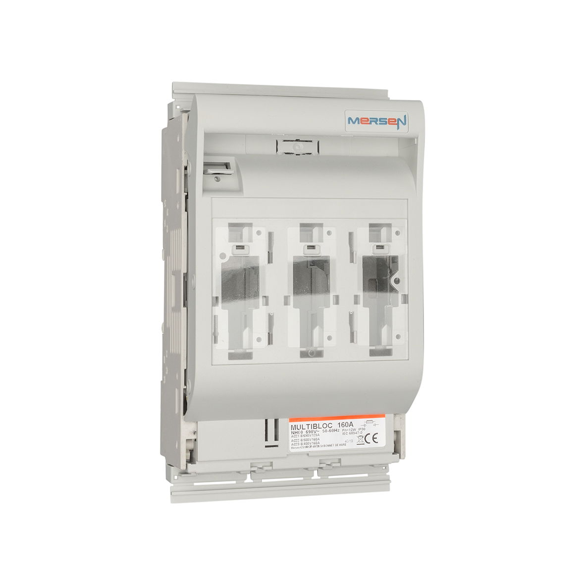 NH-Sicherungslasttrenner MULTIBLOC® Größe 00 160A 3-polig schaltend SaS-System 40mm Verbindung Klemmband Klemmband M8