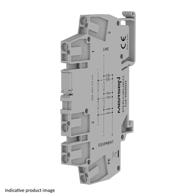 SPD for PLC, terminal block format, 5 kA, 30 V and 2 protected wires.