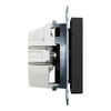 SCHUKO-Steckdose, Steckklemmen, schwarz matt, System M