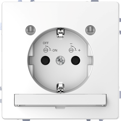 SCHUKO-Steckdose mit Lichtauslass und LED-Beleuchtungs-Modul, Berührungsschutz,Steckklemmen, Lotosweiß, System Design