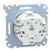SCHUKO-Steckdose mit Klappdeckel, Steckklemmen, polarweiß glänzend, System M