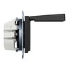 SCHUKO-Steckdose mit Klappdeckel, Steckklemmen,schwarz matt, System M