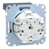 SCHUKO-Steckdose mit Klappdeckel, Steckklemmen, anthrazit, System M