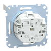 SCHUKO-Steckdose mit Klappdeckel, Steckklemmen, polarweiß, System M