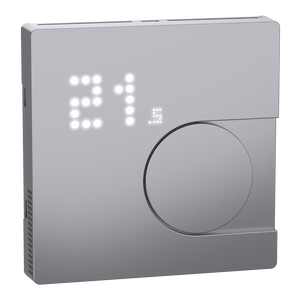 Connected Raumtemperaturregler-Modul, edelstahl, System Design, Works with Wiser, Zigbee, Wiser Home