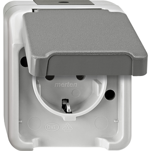 SCHUKO-Steckdose, lichtgrau, AQUASTAR