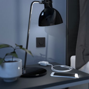 Zentralplatte mit Drehknopf, schwarz matt, System M – Bild 7 von 8