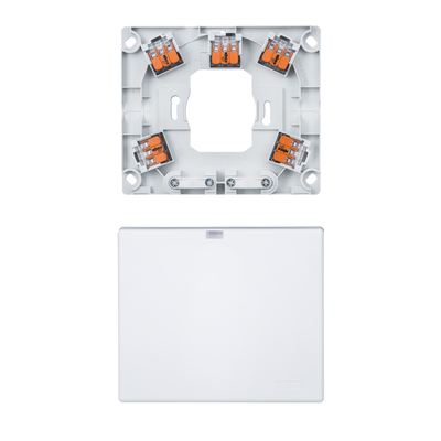 Herdanschluss- und Geräteanschlussdose AP mit 2 Ausgängen und Steckklemmen, polarweiß