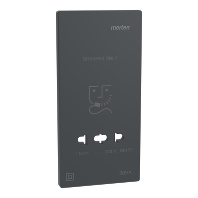 Zentralplatte für Rasiersteckdose, Anthrazit, System Design