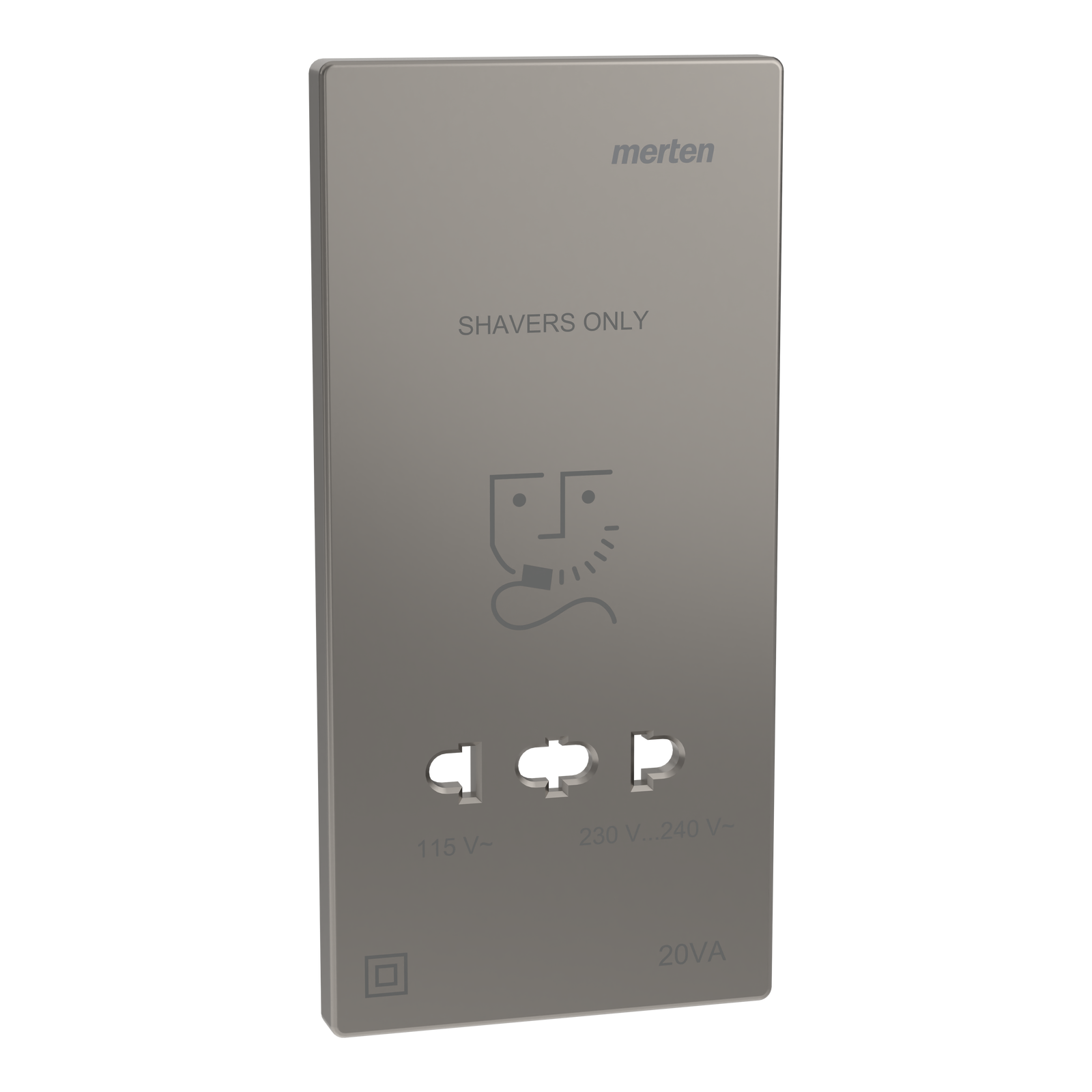 Zentralplatte für Rasiersteckdose, Nickelmetallic, System Design