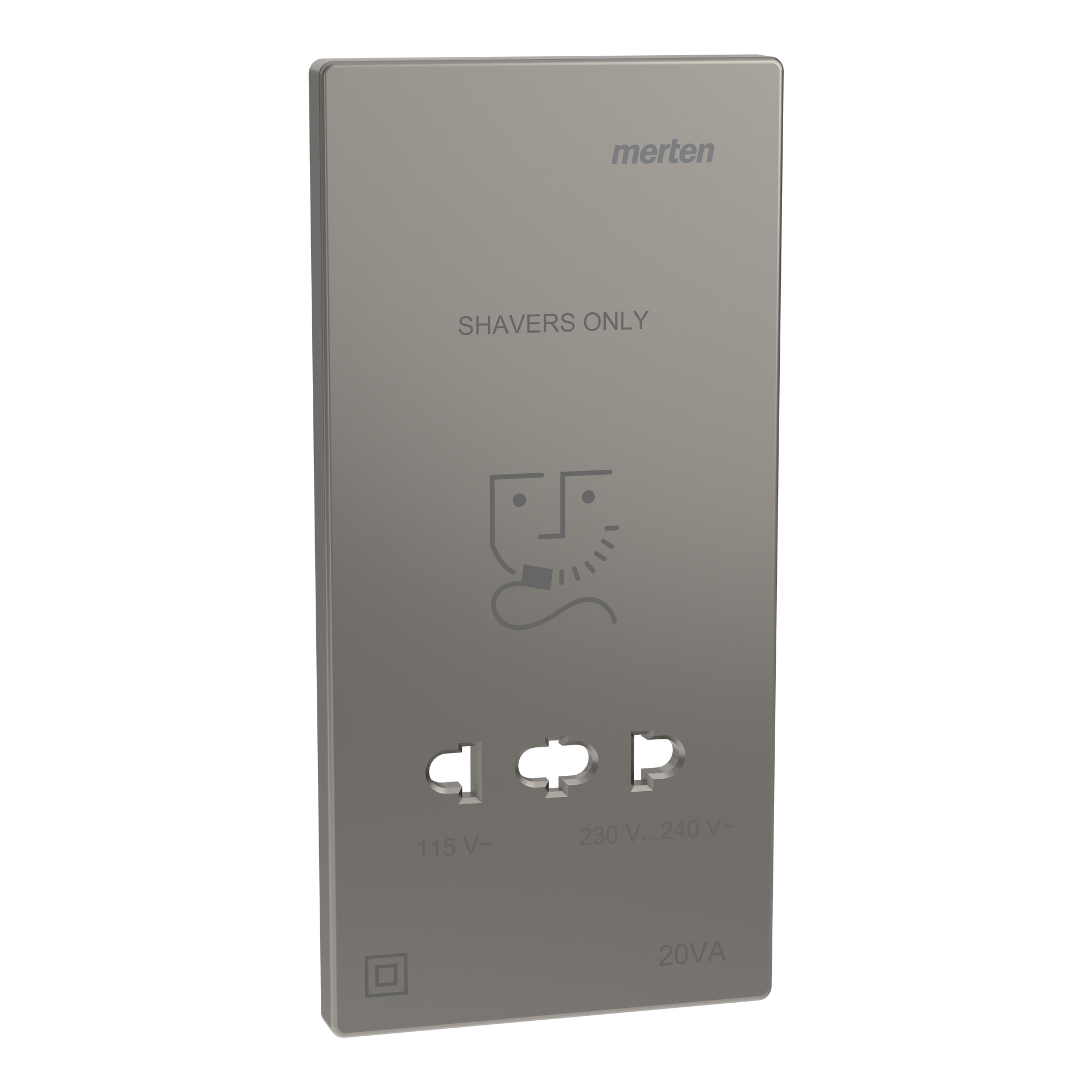 Zentralplatte für Rasiersteckdose, Nickelmetallic, System Design