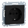 SCHUKO-Steckdose, erhöhter Berührungsschutz, Steckklemmen,schwarz matt, System M