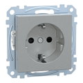 SCHUKO-Steckdose, erhöhter Berührungsschutz, Steckklemmen, aluminium, System M