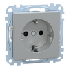 SCHUKO-Steckdose, erhöhter Berührungsschutz, Steckklemmen, aluminium, System M