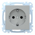 SCHUKO-Steckdose, erhöhter Berührungsschutz, Steckklemmen, aluminium, System M