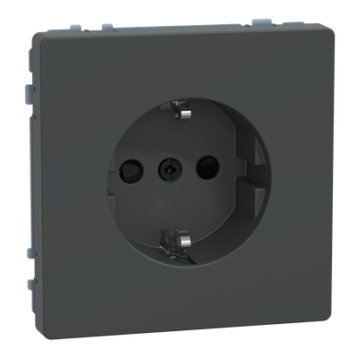 SCHUKO-Steckdose, erhöhter Berührungsschutz, Steckklemmen, Anthrazit, System Design