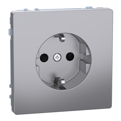 SCHUKO-Steckdose, erhöhter Berührungsschutz, Steckklemmen, Edelstahl, System Design