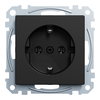 SCHUKO-Steckdose, Steckklemmen, schwarz matt, System M