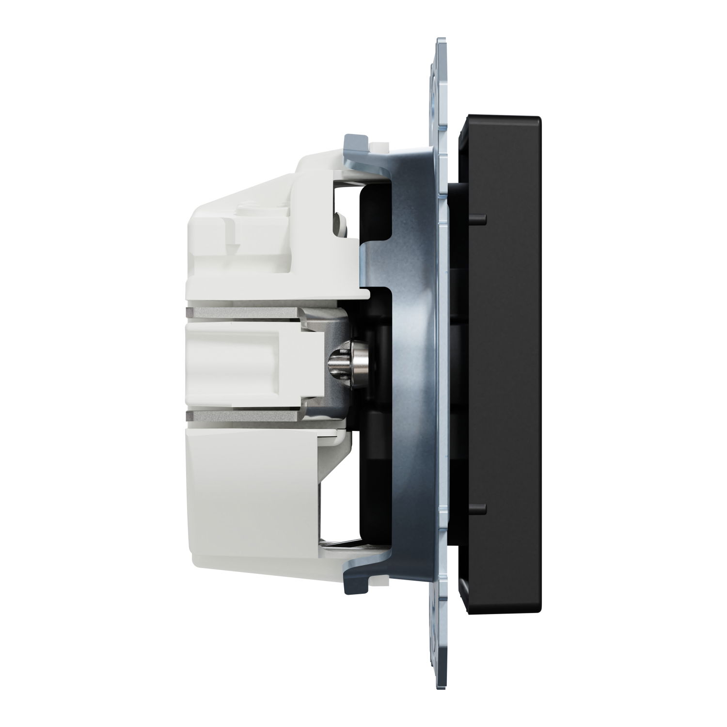 SCHUKO-Steckdose, Steckklemmen, schwarz matt, System M – Bild 5 von 9