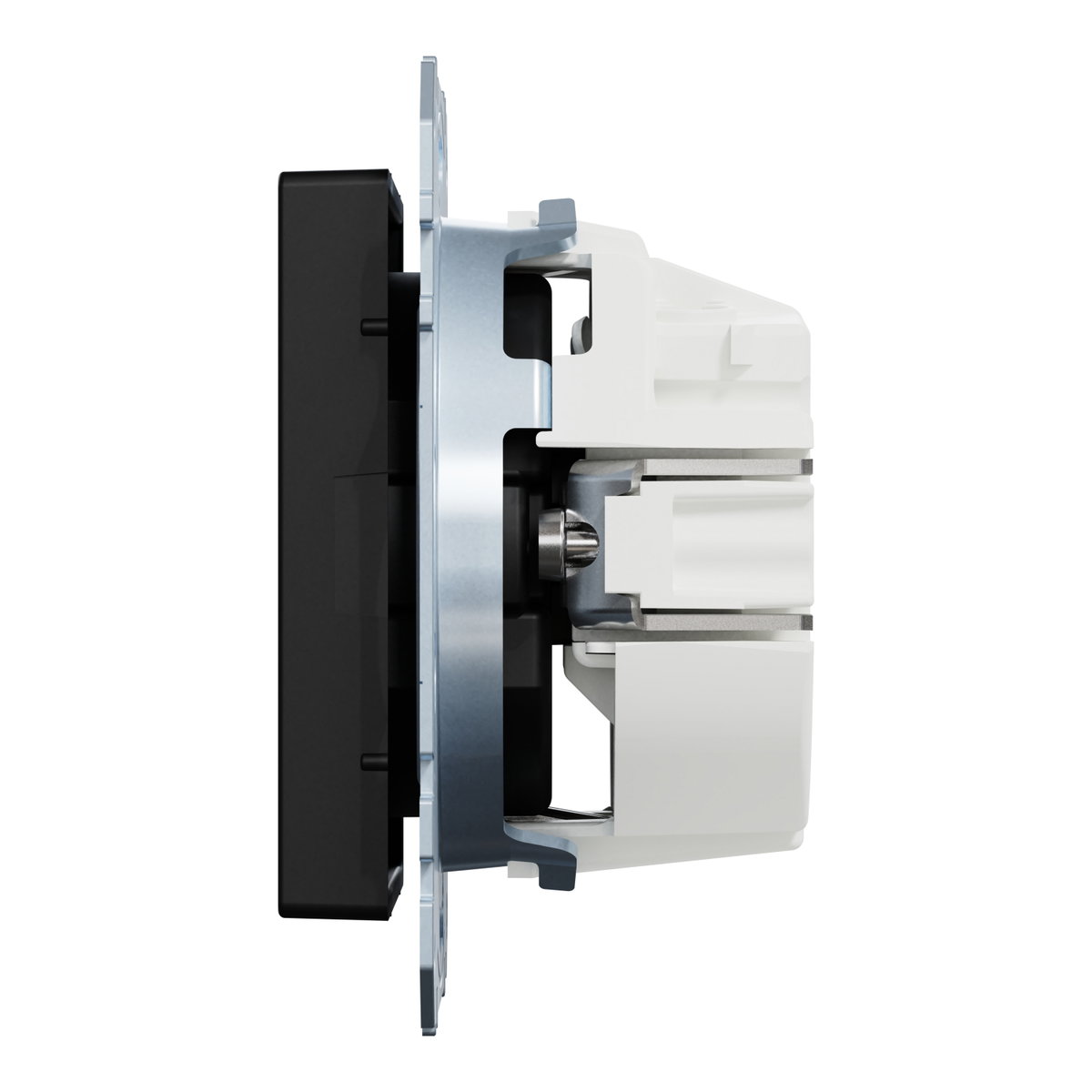 SCHUKO-Steckdose, Steckklemmen, schwarz matt, System M – Bild 6 von 9