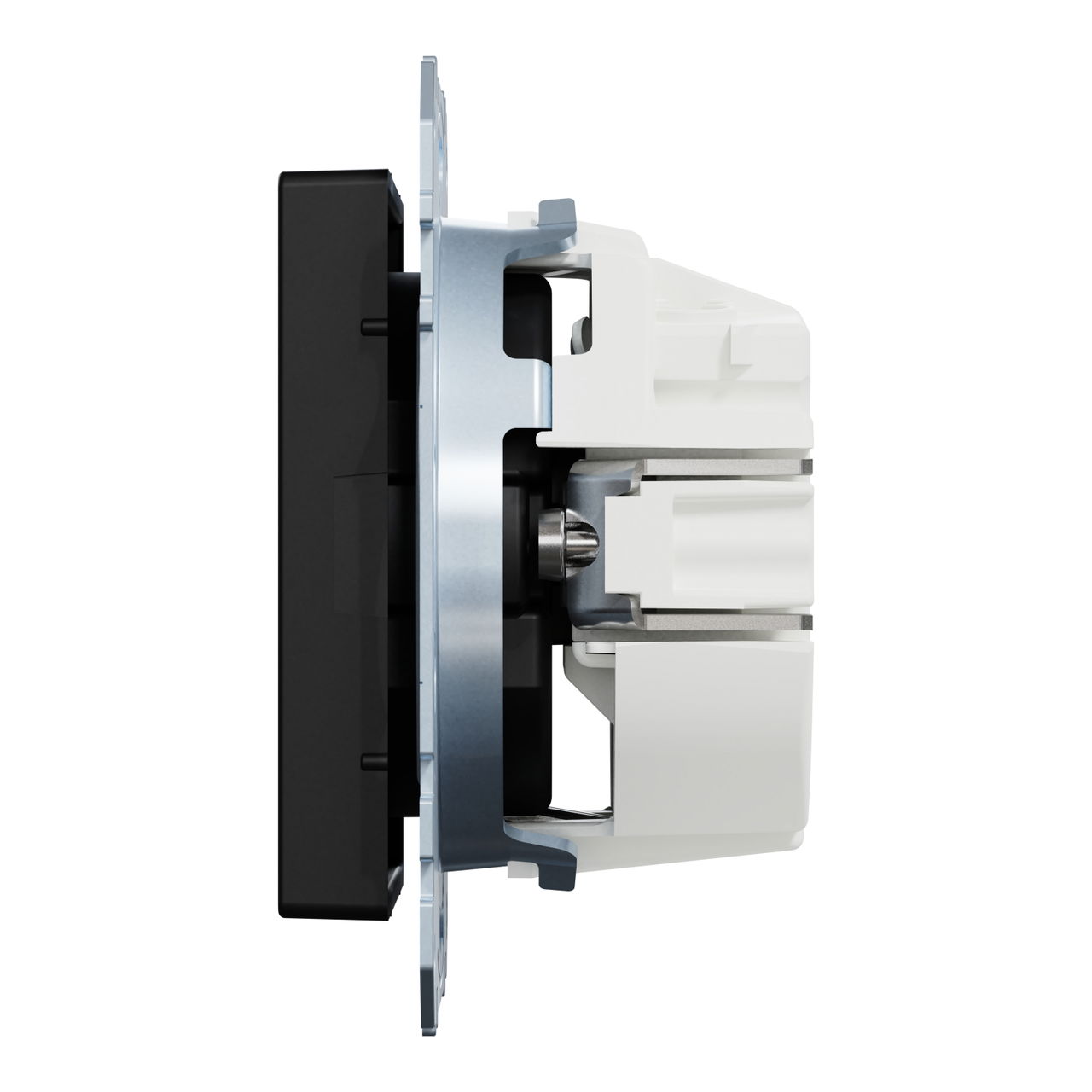 SCHUKO-Steckdose, Steckklemmen, schwarz matt, System M – Bild 6 von 9