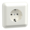 SCHUKO-Steckdose mit voller Abdeckplatte, StK, polarweiß glänzend, ATELIER-M