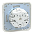 SCHUKO-Steckdose mit voller Abdeckplatte, StK, polarweiß glänzend, ATELIER-M