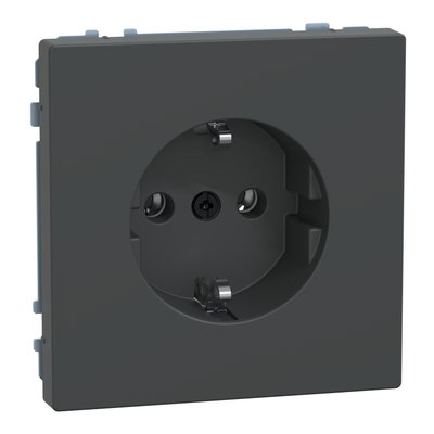 SCHUKO-Steckdose, Steckklemmen, Anthrazit, System Design