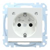 SCHUKO-Steckdose mit Lichtauslass, LED-Beleuchtungs-Modul, Berührungsschutz, Steckklemmen, aktivweiß glänzend, System M