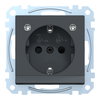 SCHUKO-Steckdose mit Lichtauslass und LED-Beleuchtungs-Modul, Berührungsschutz, Steckklemmen, anthrazit, System M
