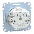 SCHUKO-Steckdose mit Lichtauslass und LED-Beleuchtungs-Modul, Berührungsschutz, Steckklemmen, aluminium, System M