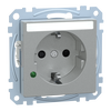 SCHUKO-Steckdose mit Überspannungschutz und Schriftfeld, Berührungsschutz, Steckklemmen, aluminium, System M